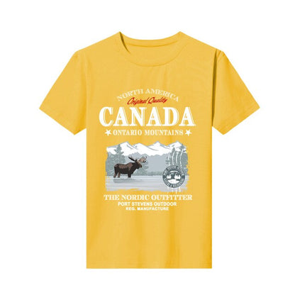 new printed t-shirt  moose canada  short-sleeved fashion Loose Top mens customization