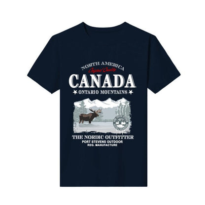 new printed t-shirt  moose canada  short-sleeved fashion Loose Top mens customization