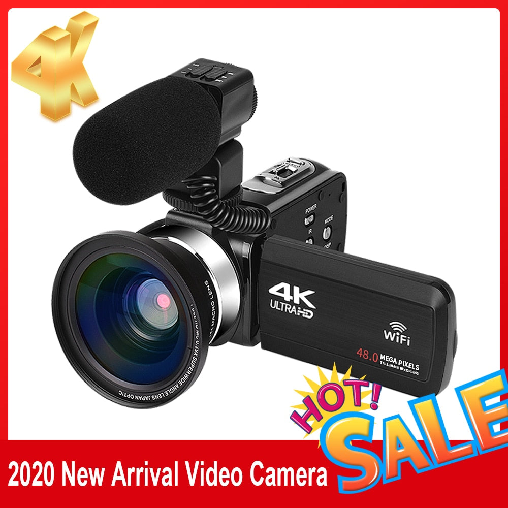 KOMERY New Release Video Camcorder 4K WiFi 48MP Built-in Fill Light Touch Screen Vlogging For Youbute Recorder Digital Camera