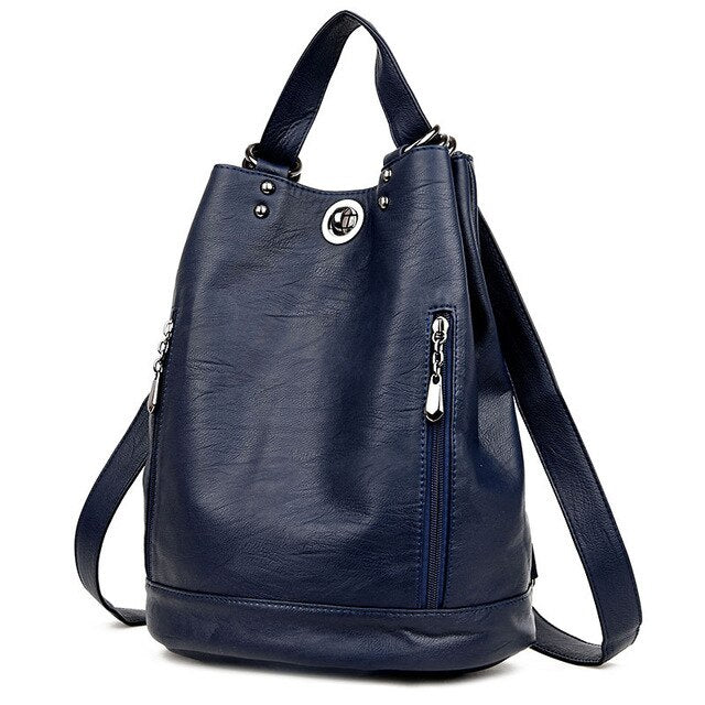Beibaobao Women's Backpack Fashion Women's Schoolbag Leather Bag Women's Backpack