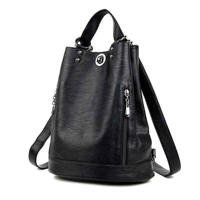 Beibaobao Women's Backpack Fashion Women's Schoolbag Leather Bag Women's Backpack