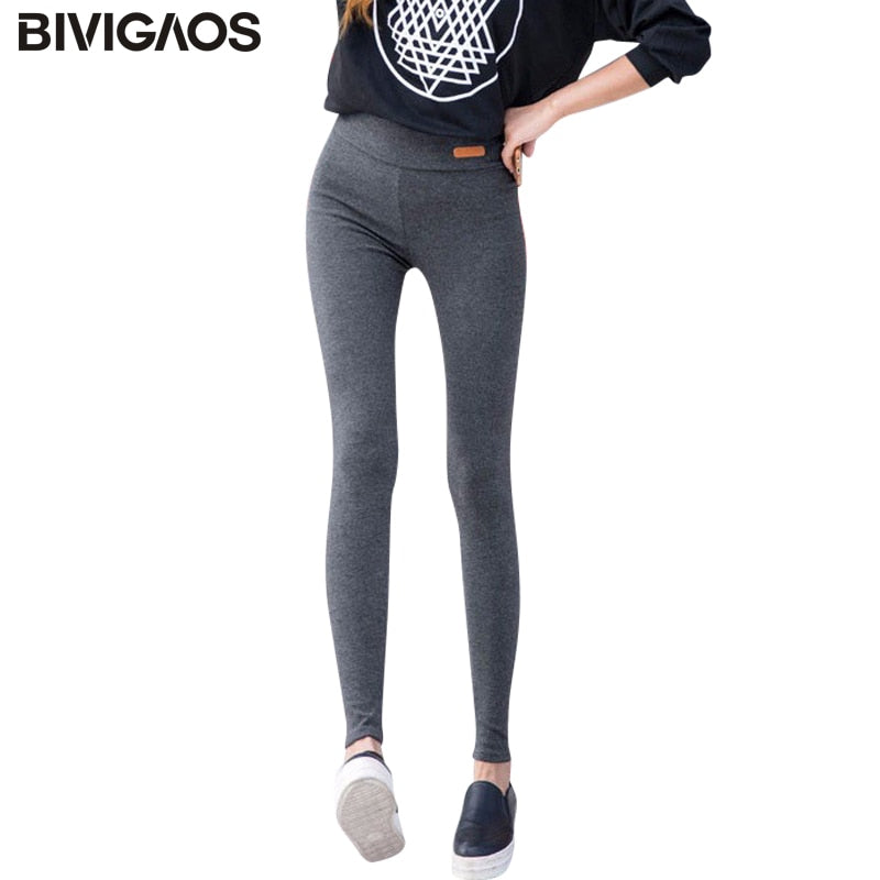 Womens Casual Thicken Nine Pants
