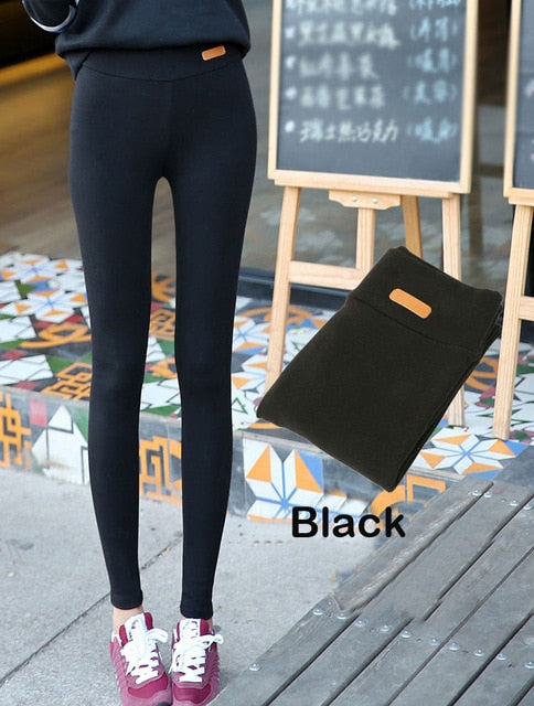 Womens Casual Thicken Nine Pants