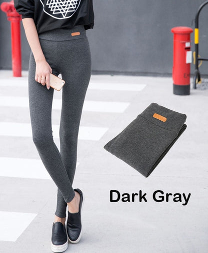 Womens Casual Thicken Nine Pants