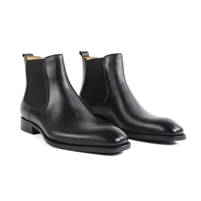 Vikeduo Handmade Men's Chelsea Boots 2019 Genuine Leather Shoes Solid Male Vintage Boot Ankle Party Office Brown Sapatos