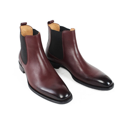 Vikeduo Handmade Men's Chelsea Boots 2019 Genuine Leather Shoes Solid Male Vintage Boot Ankle Party Office Brown Sapatos