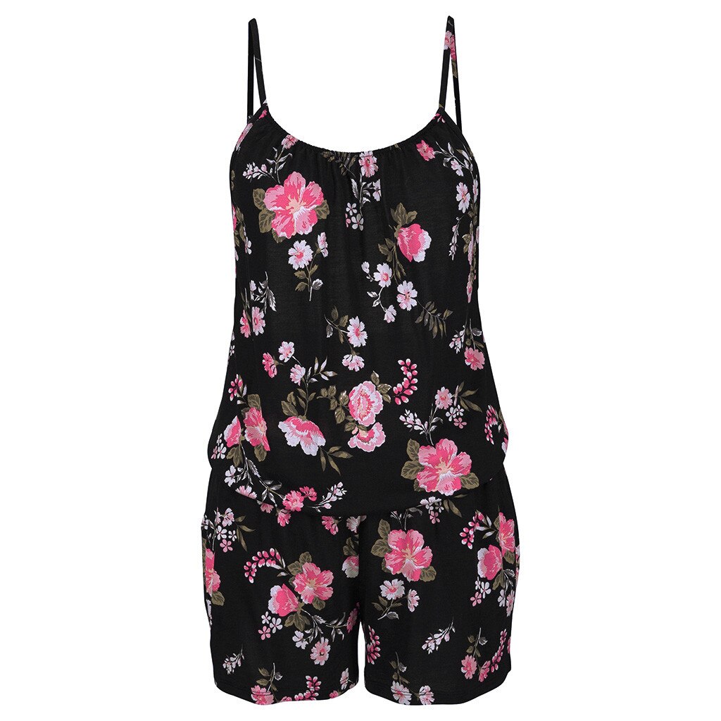 summer fashion bodysuit women romper Holiday Mini Playsuit Ladies Printed Summer Shorts Jumpsuit combi pantalon femme#B40