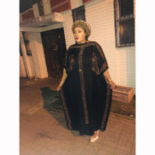 将图片加载到图库查看器，Women&#39;s Tilapia Long Summer Plus Size African Style Dress Dolid Loose Cloak Short Sleeve Gown
