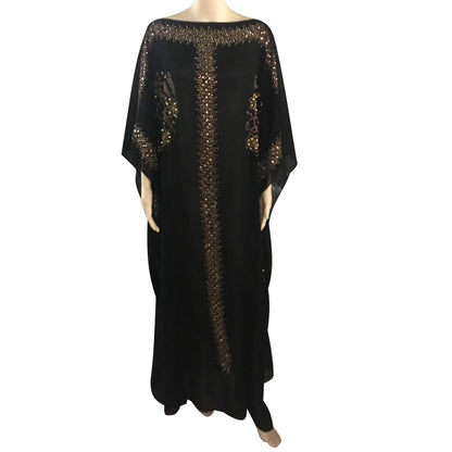 Women's Tilapia Long Summer Plus Size African Style Dress Dolid Loose Cloak Short Sleeve Gown