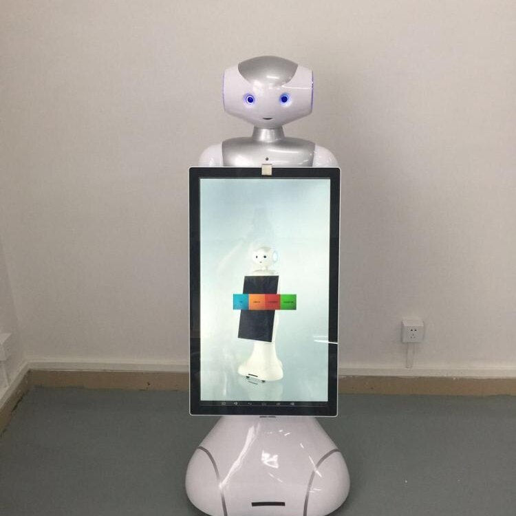 English Speech Robot Artificial Intelligence Education Robot Voice Used in School Museum Application. Automated Services
