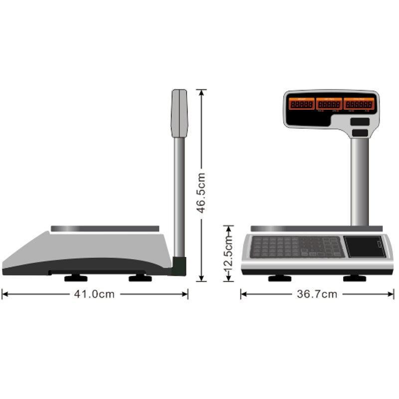 Weighing scale thermal receipt printing support multi-language digital cash register scale for POS System price computing scale
