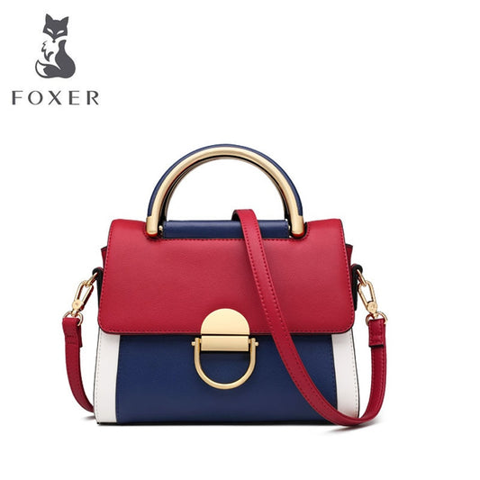 women leather bag  2020 new fashion contrast color shoulder bag versatile Messenger bag Handbag